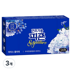 피죤 건조기용 드라이시트 섬유유연제 시그니처 아이스플라워, 120개입, 3개