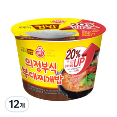 오뚜기 컵밥 증량 의정부식부대찌개밥, 311g, 12개