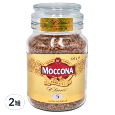 MOCCONA 摩可納 5號黑咖啡, 經典玻璃小摩瓶, -50℃冷凍乾燥技術, 熱泡冷沖皆宜, 100g, 2罐
