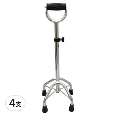 富士康 鋁合金四腳拐2057，四腳拐杖，穩固防滑，高度可調，行動輔助, 4支
