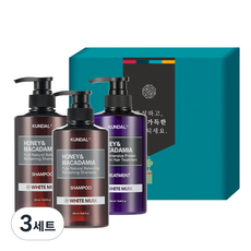 쿤달 헤어 3구 명절선물세트 A 화이트머스크향, 3세트