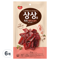  상상육포 페퍼앤솔트, 70g, 6개 