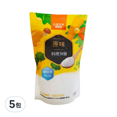 TAIYEN 台塩生技 原味料理鹽, 添加鈣鎂鉀等礦物元素, 突顯食材原味 500g, 5包