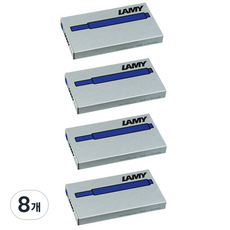 德國 LAMY T10鋼筆用一次性墨水管 5入, 藍黑, 8個