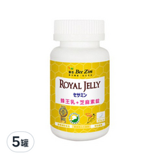 Bee Zin 康萃 日本高活性蜂王乳芝麻素, 助眠, 含燕窩酸, 維生素E抗氧化, 30顆, 5罐