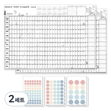 Mellow Story塗鴉年度計畫2025海報日曆 2入+貼紙 3種*2入組, 混色, 2組