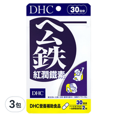 DHC 紅潤鐵素, 含血紅素鐵, 維他命B12, 葉酸, 30日份, 60顆, 347mg, 3包