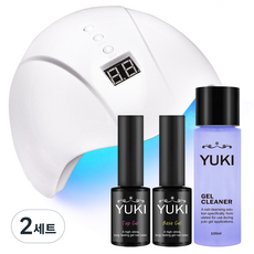 유키 젤네일 필수품 스마트 젤램프 세트, 2세트, 36W젤램프 + 베이스젤 5g + 탑젤 5g + 젤클리너 100ml