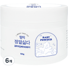 삼현제약 정말싫다땀띠 글로우업 베이비파우더, 100g, 6개