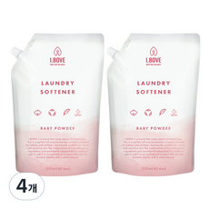 아이보브 유아용 고농축 섬유유연제 베이비파우더 리필, 4개, 1200ml