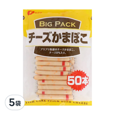 Natori Food 大袋起司魚板棒 Set 50入, 超大容量爆漿香濃起司魚板, 600g, 5袋
