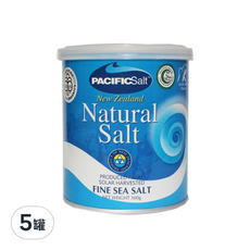 PACIFICSalt 天廚 紐西蘭日曬天然海鹽 300公克, 保留天然礦物質成分, 300g, 5罐