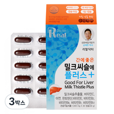 리얼닥터 간에 좋은 밀크씨슬에 플러스, 30정, 3개