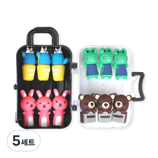 DADA 鉛筆保護套收納組 Bear, 5組, 混色