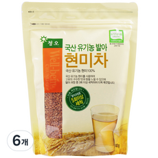 청오 유기농 발아 현미차 알곡, 400g, 1개입, 6개