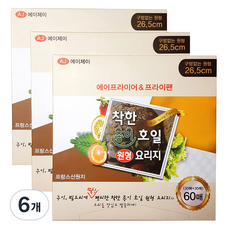 착한식재료 종이호일 원형, 26.5cm, 60개, 6개