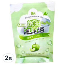 露天 嫩白泡泡浴 青蘋果,40ml,2包入 - 清新香氛、溫和潔淨、嫩白保濕, 2包