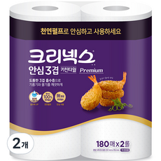 크리넥스 안심 3겹 키친타월 프리미엄 180매, 4개