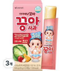 아이배냇 꼬마 끙아젤리 사과, 3개, 사과맛, 100g