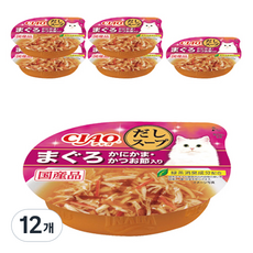 챠오츄르 이나바 고양이 다시스프컵, 참치&게맛살&가다랑어, 60g, 12개 참치&게맛살&치어, 60g, 12개입