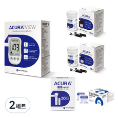 아큐라 아이센스 혈당측정기 + 혈당검사지 50매 2p + 채혈침 100p + 알코올솜 100p 세트, 2세트, GM01VAA