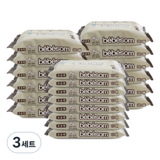 베베솜 순면 건티슈 10매 x 8p + 20매 x 12p 세트 6, 60g, 3세트