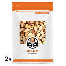 푸드니스타 아몬드 슬라이스, 2개, 1kg 2개, 1kg