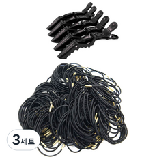 루머스 컬러풀 악어핀 HU094 5p + 슬림 머리끈 블랙 HU095 100p, 3세트