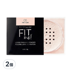 MAYBELLINE 媚比琳 FIT ME空氣絲絨蜜粉 05透明, 控油隱形毛孔，持久完美妝容, #05 透明, 2個