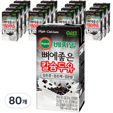 베지밀 뼈에좋은 칼슘두유 검은 콩 깨 쌀, 190ml, 80개