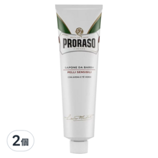 PRORASO 敏感肌刮鬍膏 植萃綠茶 白標, 150ml, 2個