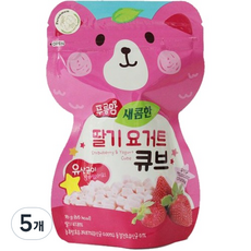 오가닉스토리 푸름맘 요거트 큐브 16g, 5개, 새콤한 딸기맛