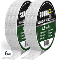 스코라 고휘도 빛 반사 안전 안내 표시 테이프, 6개, 실버