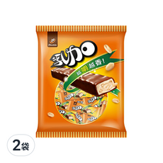 77 乳加 迷你巧克力123g 2袋, 香濃滑順牛奶巧克力, 花生顆粒, 獨立包裝, 123g