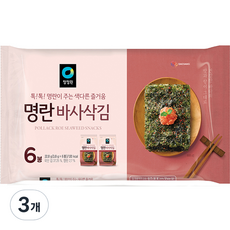 청정원 명란맛 바사삭김, 22.8g, 3개