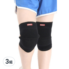 AOLIKES 奧力克斯 兒童防撞護膝, 藍/粉/黑, 男女通用 各類運動舞蹈跪地, M(27~39cm), 黑色, 3組