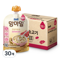 맘마밀 매일 안심이유식, 혼합맛(표고버섯/소고기), 100g, 30개 - 맘마밀15개월