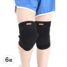 AOLIKES 奧力克斯 兒童防撞護膝, 藍/粉/黑, 男女通用 各類運動舞蹈跪地, M(27~39cm), 黑色, 6組