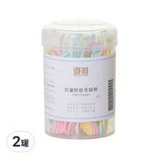 奇哥 兒童牙線棒 Set, 60支, 圓弧形牙弓設計, 扁線設計, 2罐