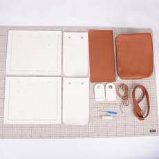 바이비드 Rogar 핸드메이드 DIY 배색 숄더백 만들기 키트, 1세트, 화이트브라운