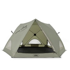 Camp Village Unos 快速搭設帳篷, 4人, 橄欖綠