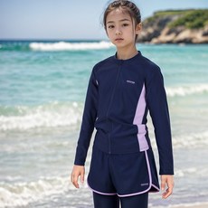 쿠기어드벤쳐 여아용 집업 래쉬가드 상의 KG-S2508