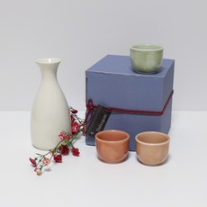 月鹽陶花 Bong Tokuri 禮品套組 3 色, 1套, Tokuri +清酒杯3p