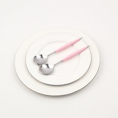 보겐 몽블랑 큐티 커트러리 디저트스푼, 핑크, 2개