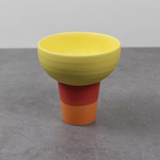 Dalsogum 陶瓷把手彩虹馬格利酒杯, 1個, 檸檬黃