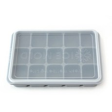 Kitchen Factory 15格矽膠製冰盒 含蓋, 18.5*13*3cm, 灰色, 1個