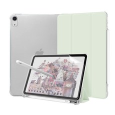 제이로드 클리어 펜슬 수납 태블릿 케이스 + 종이질감필름 세트, 라이트그린