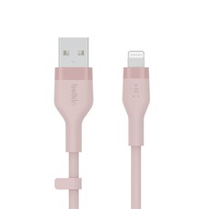 벨킨 플렉스 USB A-라이트닝 아이폰 고속 충전 케이블 CAA008bt1M, 핑크, 1m, 1개