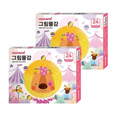 모니주 그림물감 수채 핑크 2p, 6ml, 24색