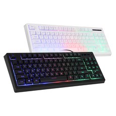 앱코 HACKER K150 텐키리스 레인보우 LED 게이밍 멤브레인 유선 키보드, 화이트 - 이미지 2